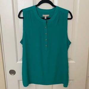 Banana Republic Size XL Green 100% Silk Blouse